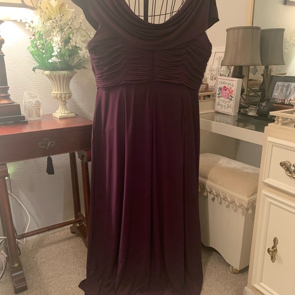 Alex Evenings Womens Purple Beaded Cowl Neck Formal Dress Gown Plus NWOT - Picture 3 of 8